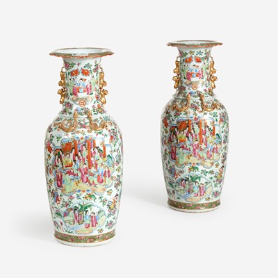 Lot 121 - A Pair of Large Chinese Export Porcelain Famille Rose Floor Vases