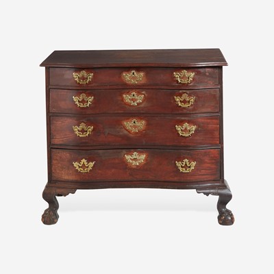 Lot 51 - A Chippendale carved mahogany oxbow chest of drawers