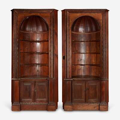 Lot 73 - A Pair of George III Style Carved Pine Corner Cabinets