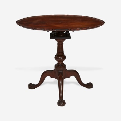 Lot 91 - A Chippendale carved mahogany tilt-top tea table