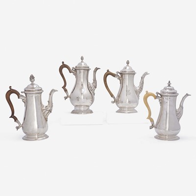 Lot 114 - A Group of Four George III Sterling Silver Coffeepots
