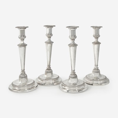 Lot 115 - A Set of Four George III Weighted Silver Candlesticks