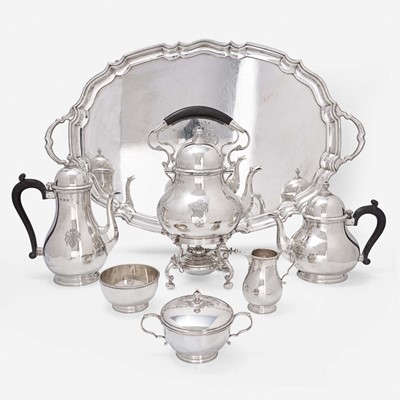Lot 167 - A Modern Six-Piece Sterling Silver Coffee and Tea Service with Tray