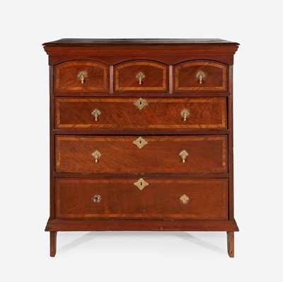 Lot 2 - A William & Mary inlaid walnut chest of drawers