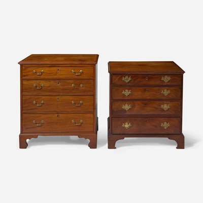 Lot 3 - Two diminutive Chippendale carved mahogany chests of drawers