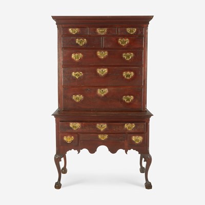 Lot 60 - A Chippendale carved walnut high chest