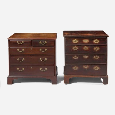 Lot 5 - Two diminutive George III or Chippendale carved mahogany chests of drawers