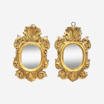 Lot 11 - A Pair of Italian Baroque Carved Giltwood Mirrors