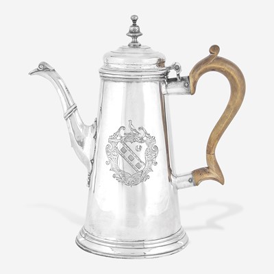 Lot 77 - A George II Sterling Silver Armorial Coffeepot
