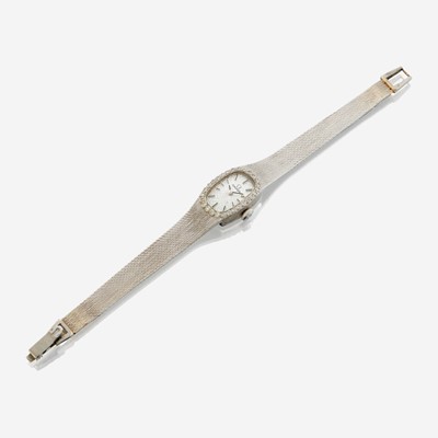 Lot 130 - A white gold lady's watch,  Omega
