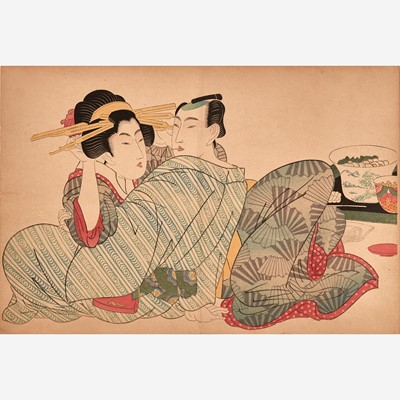 Lot 239 - Two Japanese woodblock print erotica albums