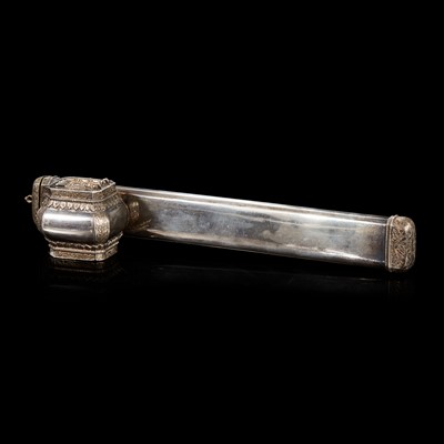 Lot 199 - An Ottoman or Egyptian parcel-gilt silver qalamdan