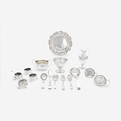 Lot 163 - An Assembled Group of English, French, and Spanish Colonial Silver Tablewares