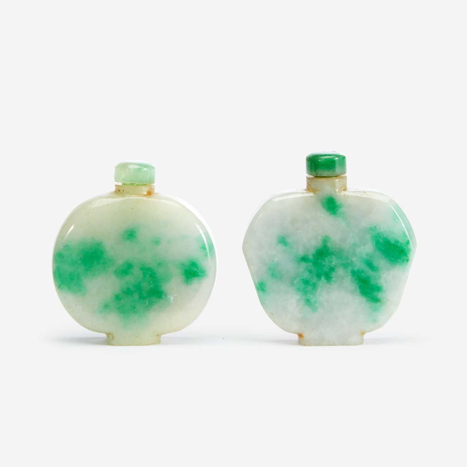 Lot 174 - Two Chinese jadeite snuff bottles