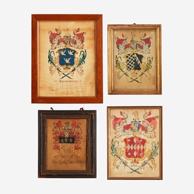 Lot 9 - A group of four painted coats-of-arms