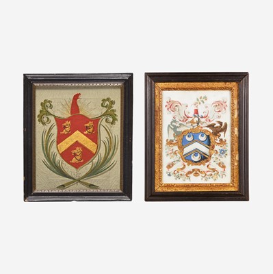 Lot 10 - Two painted coats-of-arms: Holyoke and Tryppe families