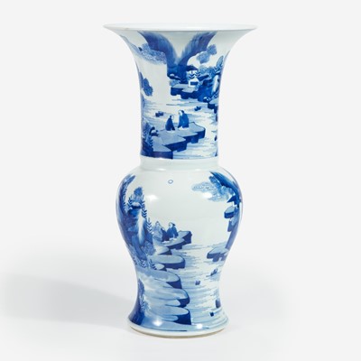 Lot 58 - A Chinese blue and white porcelain "Phoenix Tail" vase