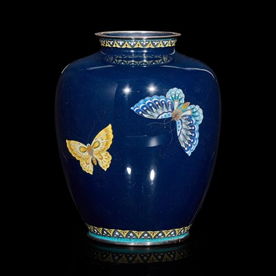 Lot 227 - A Japanese Cloisonné "Butterflies" Vase