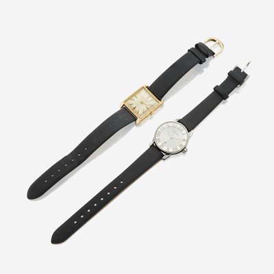 Lot 151 - A collection of two leather bracelet wristwatches, Tiffany & Co, Atlas