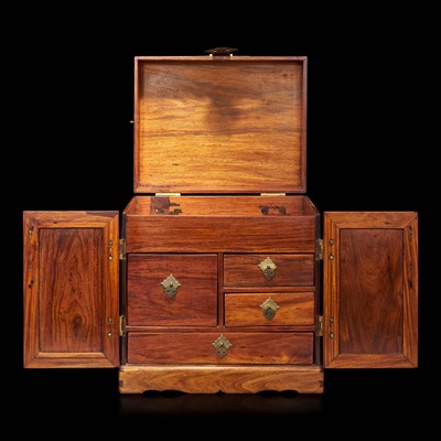 Lot 29 - A Chinese huanghuali scholar's chest, Guanpixiang  黄花梨官皮箱