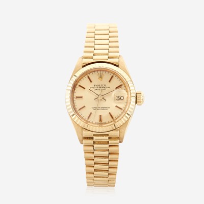 Lot 157 - A lady's automatic gold watch, Rolex