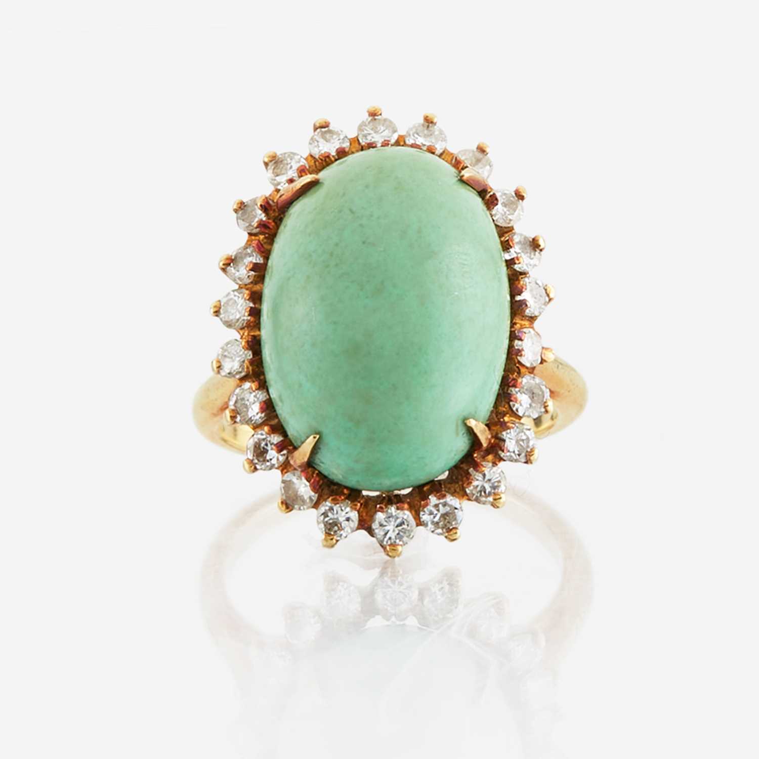 Lot 60 - A turquoise, diamond, and gold ring