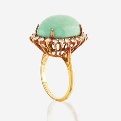 Lot 60 - A turquoise, diamond, and gold ring
