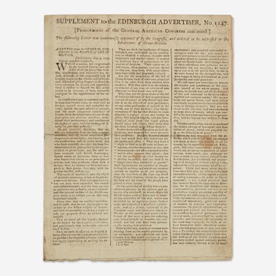 Lot 14 - [Americana] [First Continental Congress] (Jay, John, and John Dickinson)