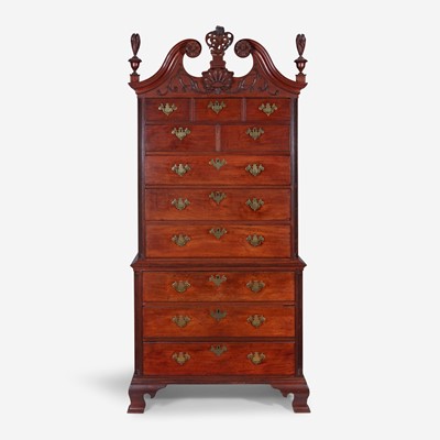 Lot 75 - A fine Chippendale carved mahogany chest-on-chest