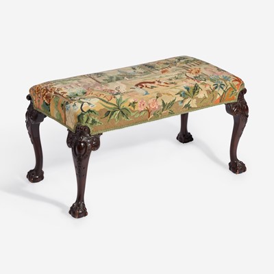 Lot 121 - A George III Style Footstool with Needlework Upholstery