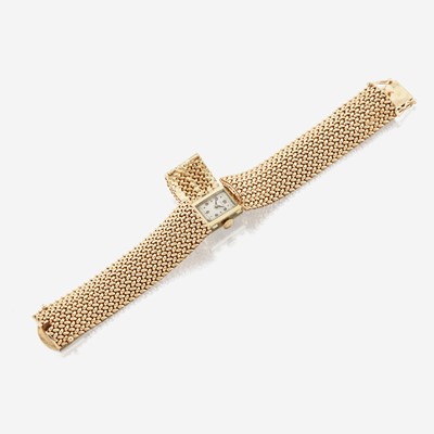 Lot 141 - A gold bracelet watch, Hamilton