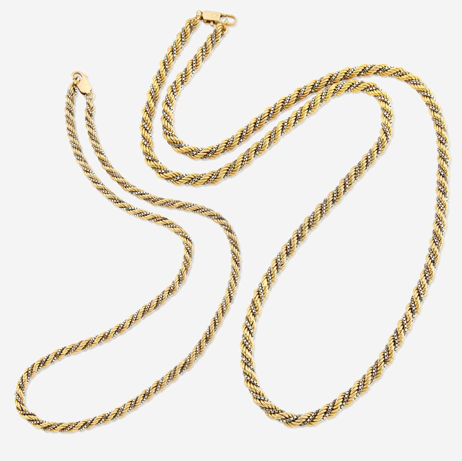 Lot 81 - Two bicolor gold chains