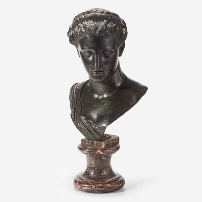 Lot 1 - A Bronze Bust of a Classical Woman