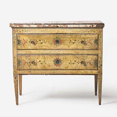 Lot 2 - A Venetian Neoclassical Polychrome Painted Commode
