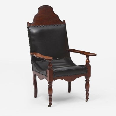Lot 67 - A carved mahogany Campeche or planter's chair