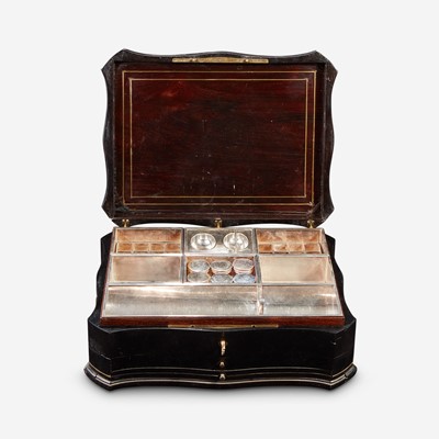 Lot 55 - A Napoleon III Brass Inlaid Ebonized Wood Artist’s Box*