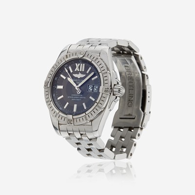 Lot 168 - A stainless steel bracelet sports watch, Breitling