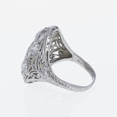 Lot 203 - An Art Deco Platinum and Diamond Ring