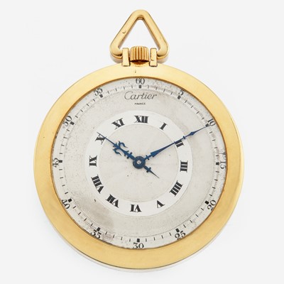 Lot 119 - An Art Deco openface gold pocket watch, Cartier