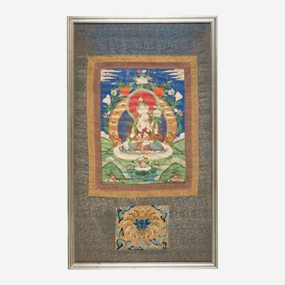 Lot 192 - A Tibetan Thangka depicting White Tara