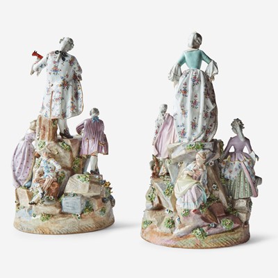Lot 45 - A Pair of Large Continental Porcelain Figural Groups
