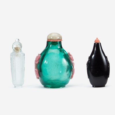 Lot 180 - Three Chinese glass snuff bottles