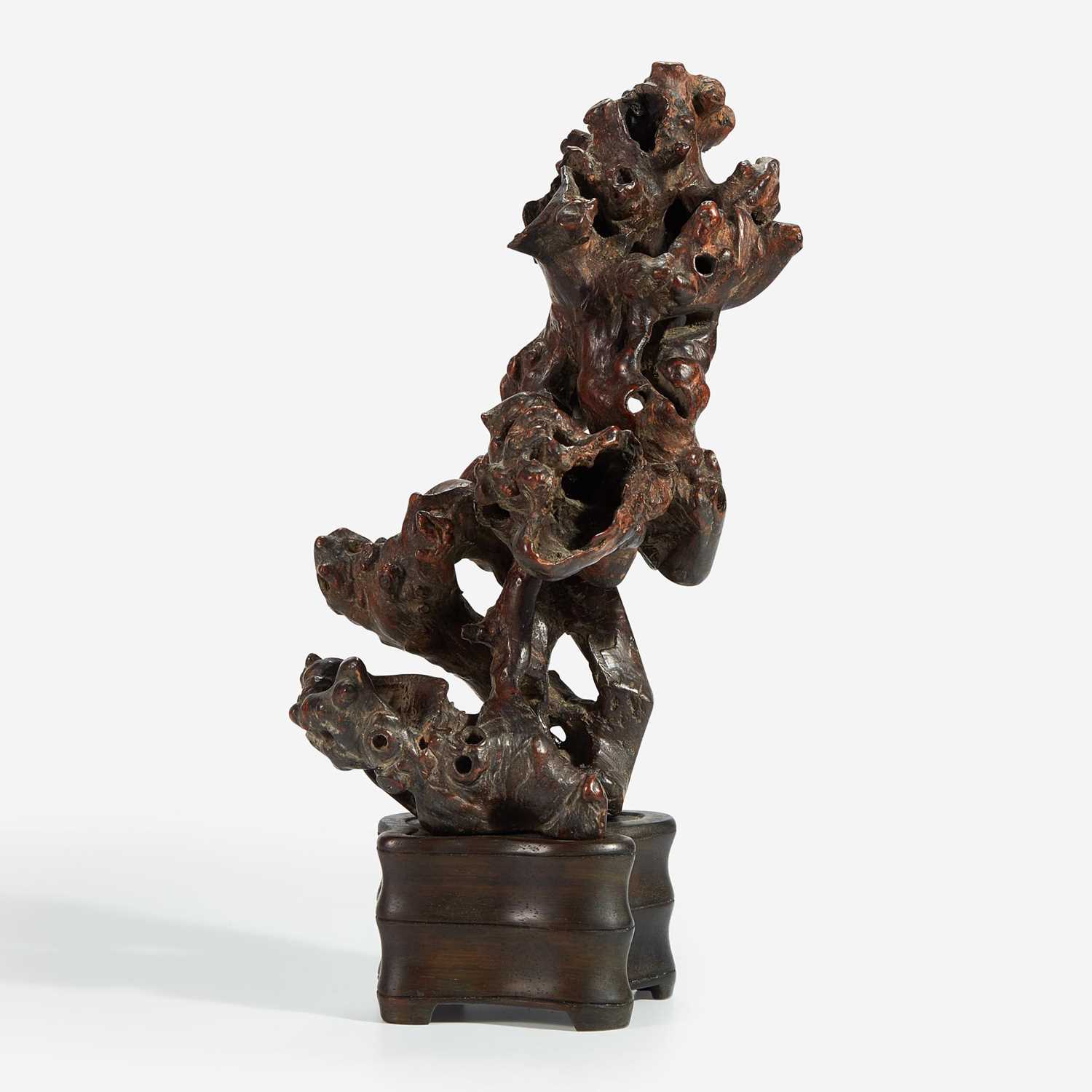 Lot 108 - A Chinese rootwood "scholars stone" on wood stand