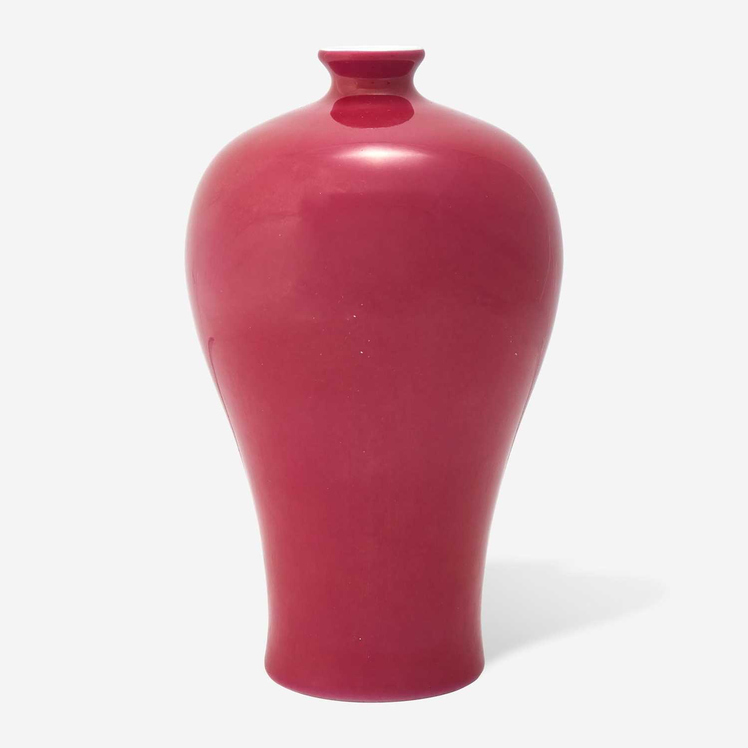 Lot 62 - A Chinese ruby-ground porcelain meiping