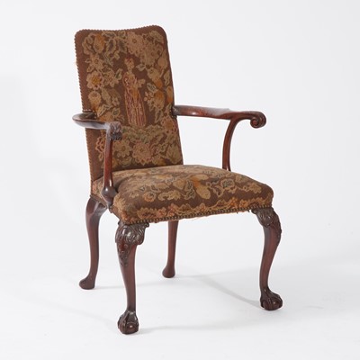 Lot 118 - A George III Style Carved Mahogany Armchair