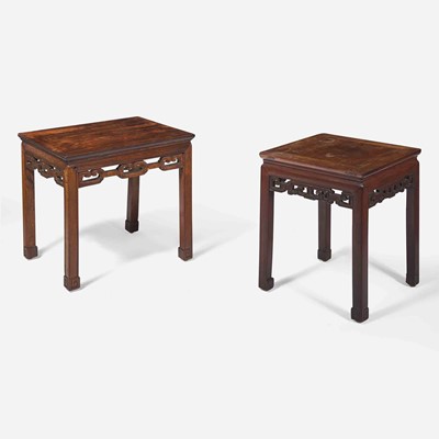 Lot 79 - Two Chinese hardwood side tables