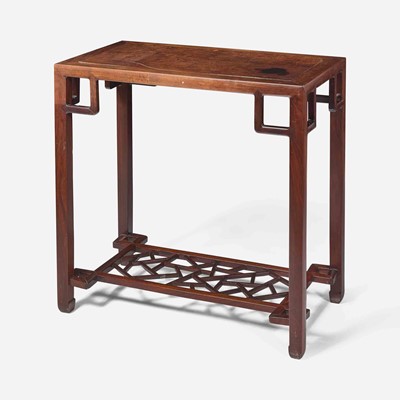 Lot 78 - A Chinese huamu-inset hardwood side table