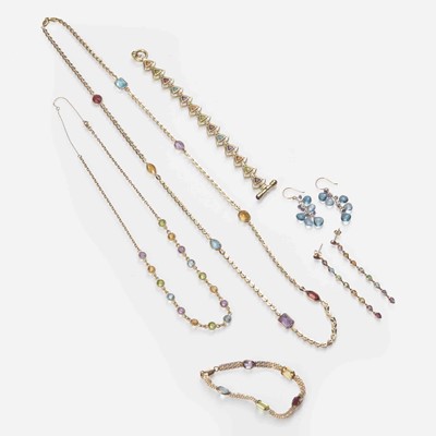 Lot 372 - A Collection of Yellow Gold and Gemstone Jewelry