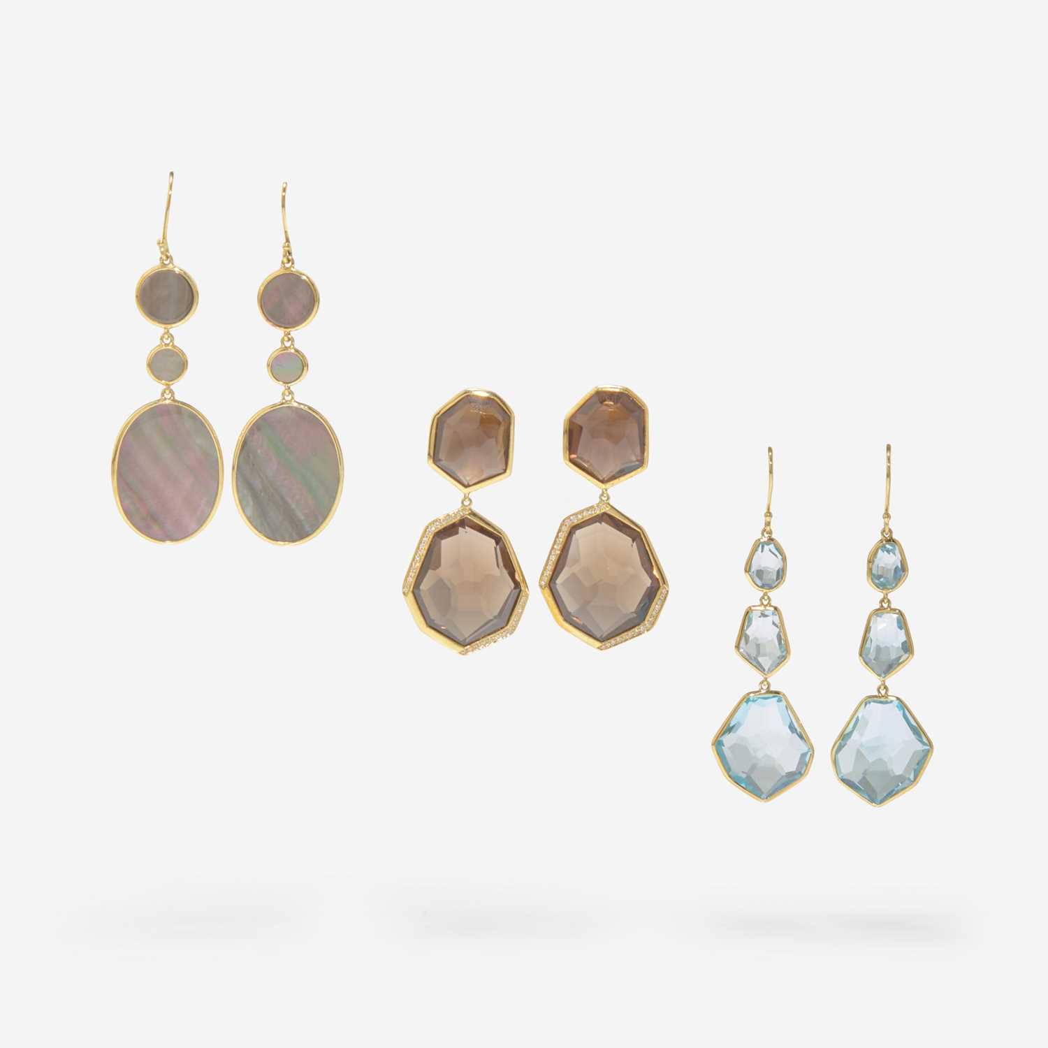 Lot 243 - Collection of Three Sets of Ippolita Gemstone Earrings