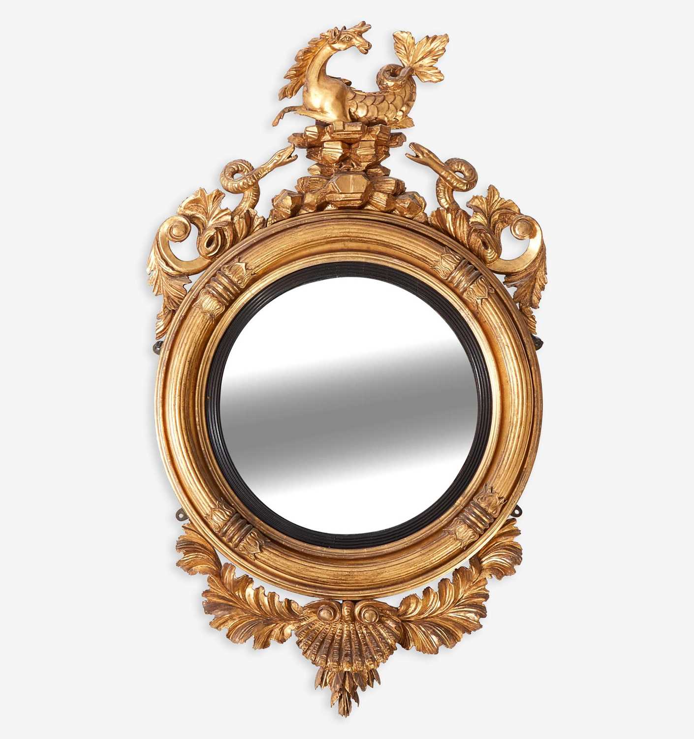 Lot 74 - A Regency Carved Giltwood Convex Mirror